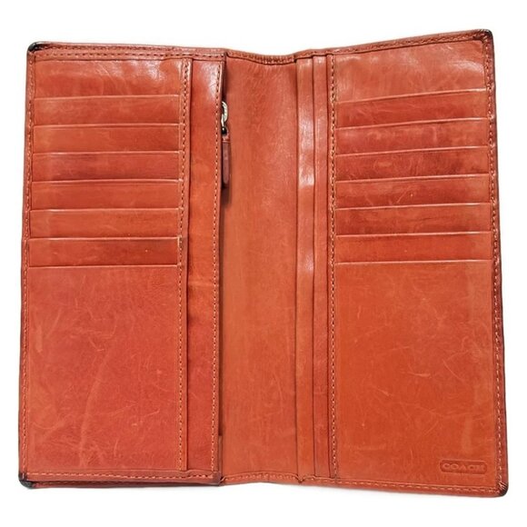 COACH Signature - Red Leather Long Wallet - Picture 3 of 5